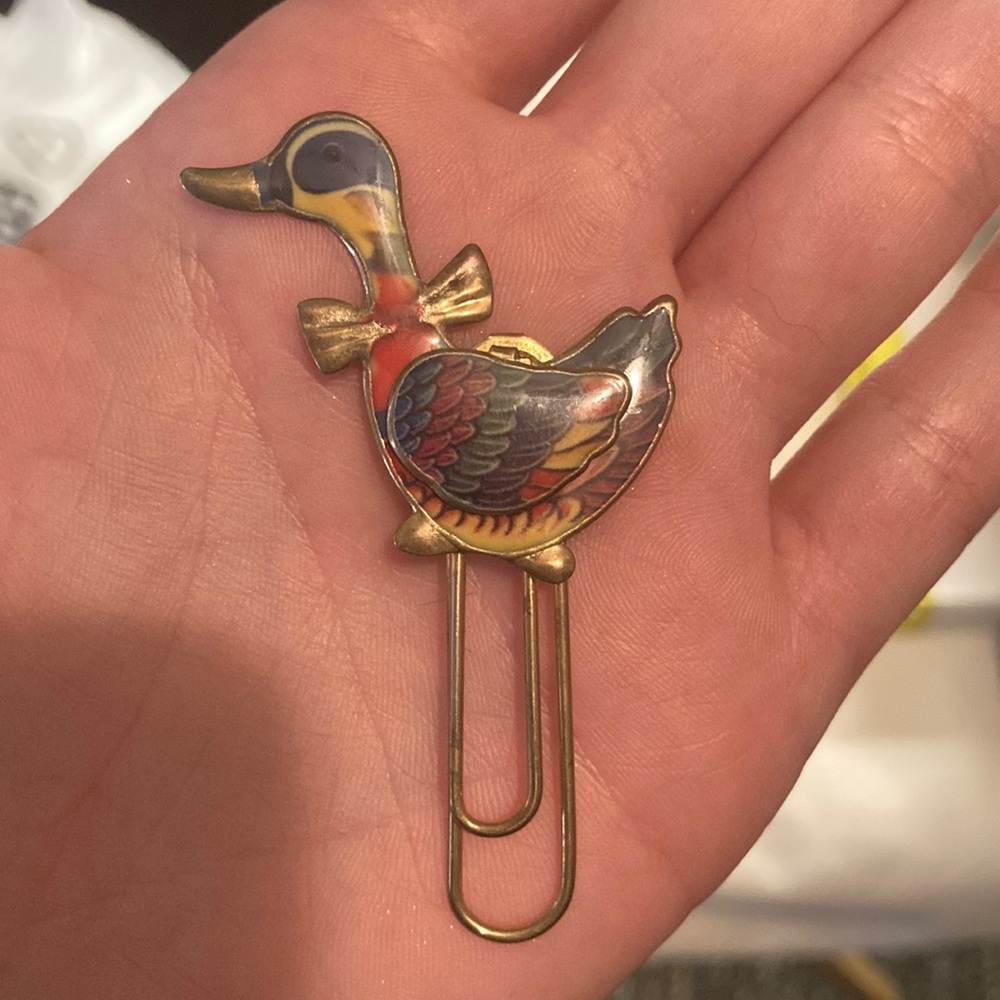 Vintage looking duck bookmark